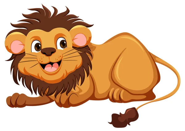 Cute Lion Cartoon Character Illustration — Stock Vector