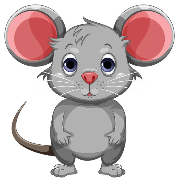 Cute Rat Cartoon Character Illustration — Stock Vector