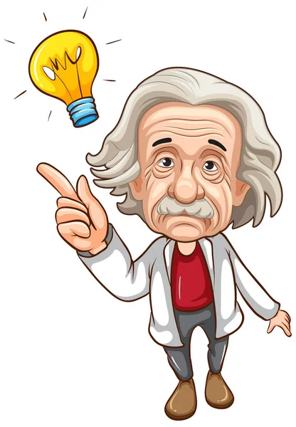 Zeichentrickfigur Albert Einstein — Stockvektor