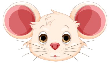 Şirin fare çizgi filmi başı izole edilmiş illüstrasyon