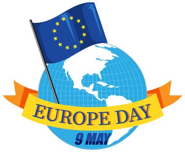Bayrak veya Poster İllüstrasyonu İçin Mutlu Avrupa Günü Vektör Tasarımı