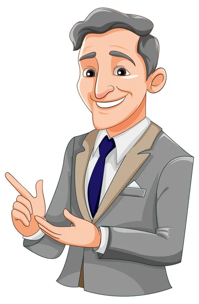 Empresário Confiante Com Ilustração Sorriso — Vetor de Stock
