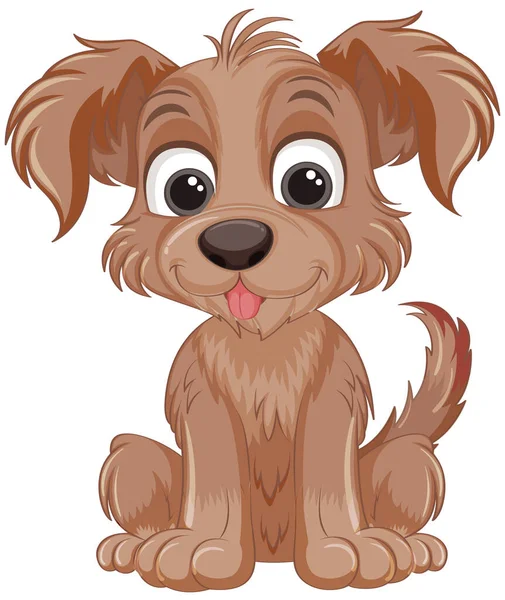 Cute Dog Cartoon Character Sitting Illustration — Stock Vector