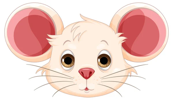 Bonito Mouse Desenho Animado Cabeça Ilustração Isolada — Vetor de Stock