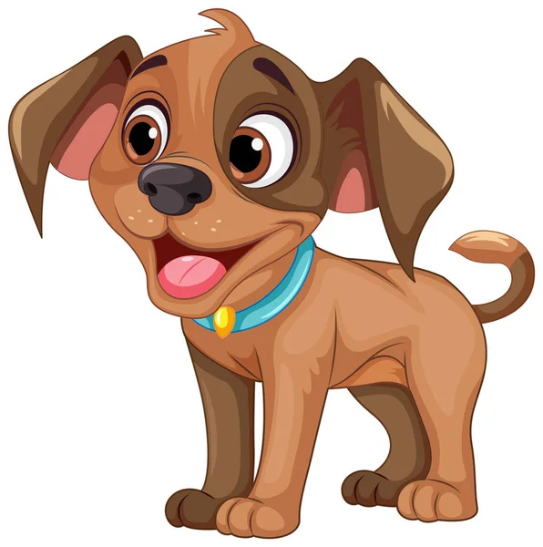 Χαριτωμένο Σκυλί Κινουμένων Σχεδίων Χαρακτήρα Στέκεται Εικόνα — Διανυσματικό Αρχείο