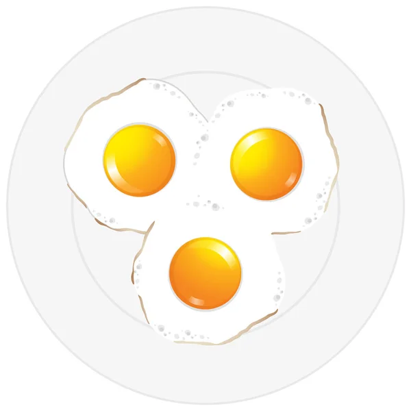 Gebratene Eier Zum Frühstück Illustration — Stockvektor