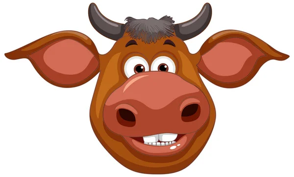 Cute Cow Face Cartoon Illustration — Stock Vector