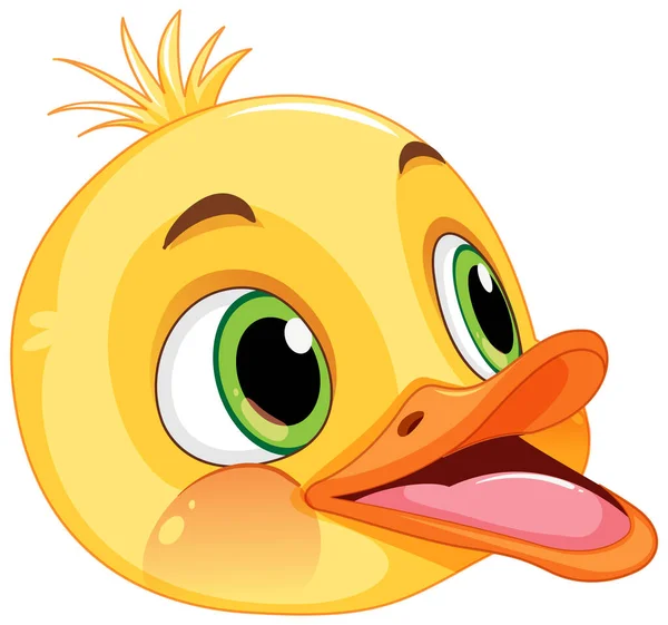 Cute Little Duck Head Cartoon Style Illustration — Stock Vector
