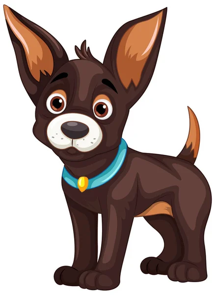 Cão Bonito Desenho Animado Personagem Ilustração — Vetor de Stock