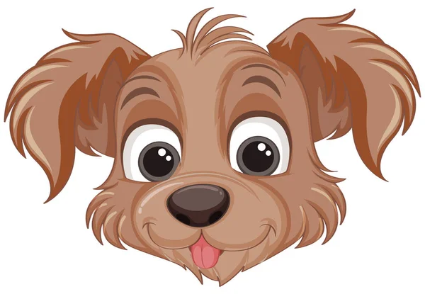 Şirin Köpek Suratlı Karikatür Izole Edilmiş — Stok Vektör