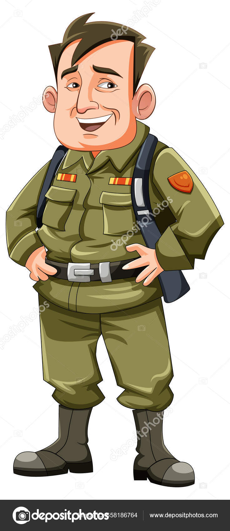 Γενική Εικόνα Χαρακτήρα Κινουμένων Σχεδίων Στρατού Διανυσματικό Αρχείο από  ©blueringmedia658186764
