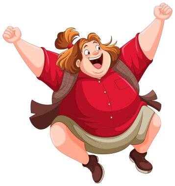 Mutlu Kilolu Kadın Çizgi Film Karakteri Çizimleri