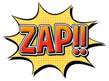 Zap retro çizgi roman konuşma balonu ve pop sanat tarzı illüstrasyonunda etkisi