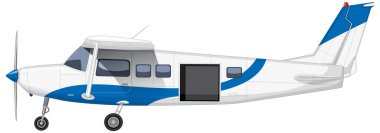 İzole edilmiş Beyaz Arkaplan illüstrasyonunda uçak