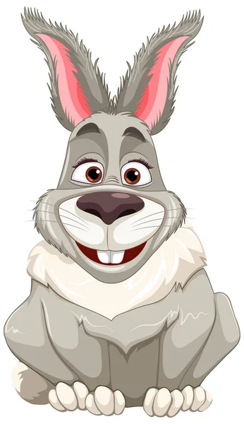 Lindo Conejo Dibujo Animado Personaje Ilustración — Vector de stock