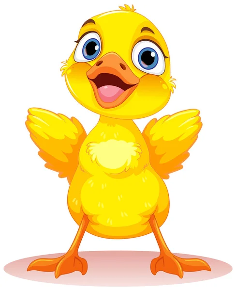Adorável Little Duck Isolado Ilustração —  Vetores de Stock