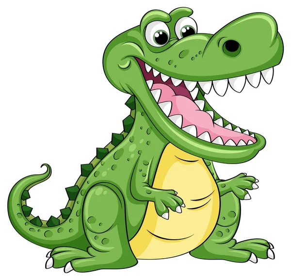 Funny Cartoon Crocodile Character Illustration — Stock Vector
