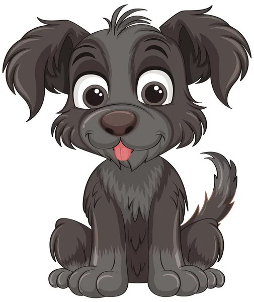 Bonito Cão Desenho Animado Personagem Sentado Ilustração — Vetor de Stock