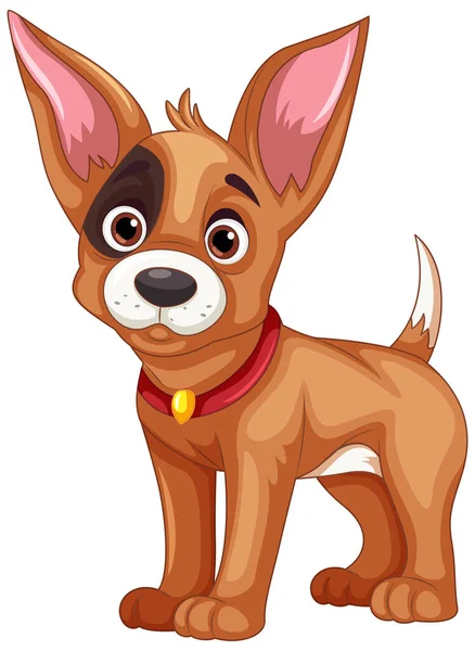 Lindo Perro Personaje Dibujos Animados Pie Ilustración — Vector de stock