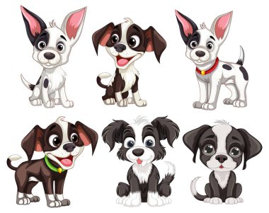 Çeşitli Köpek Karakterleri Koleksiyon illüstrasyonu