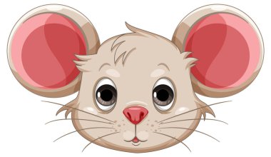 Şirin fare çizgi filmi başı izole edilmiş illüstrasyon