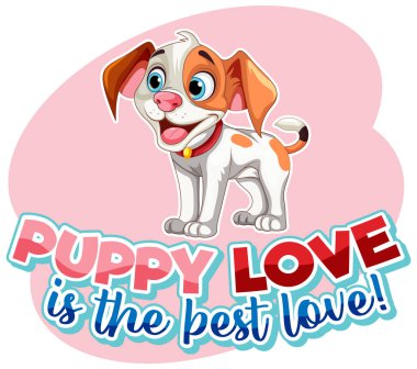 Sevimli köpek yavrusu ve aşk en iyi aşk illüstrasyonudur.