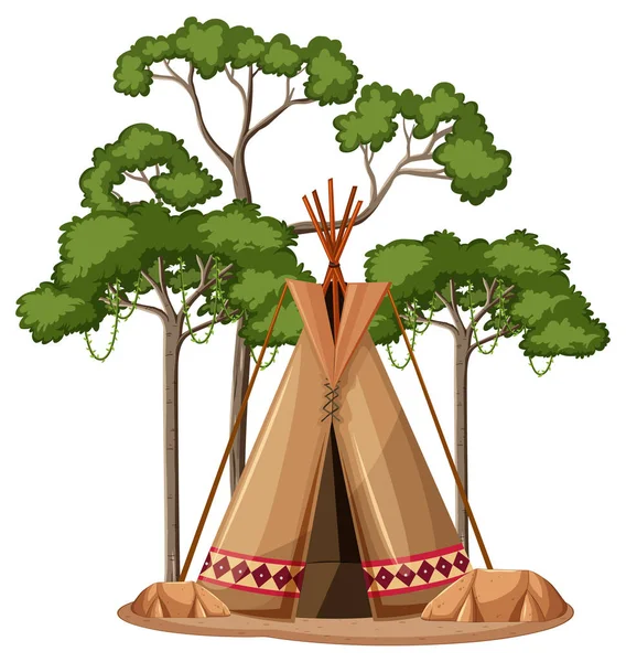 Ilustração Vetorial Tenda Tribal Tipi — Vetor de Stock