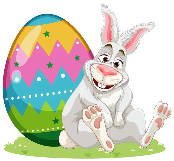 Funny Rabbit Easter Eggs Illustration — Stock Vector