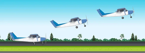 Векторная Иллюстрация Движения Лёгких Самолётов — стоковый вектор
