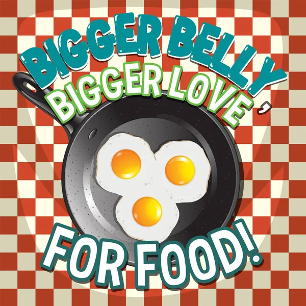 Bigger Belly Bigger Love Food Icon Illustration — Stock Vector