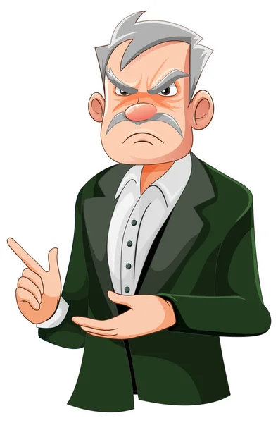 Businessman Grumpy Facial Expression Illustration — Stock Vector