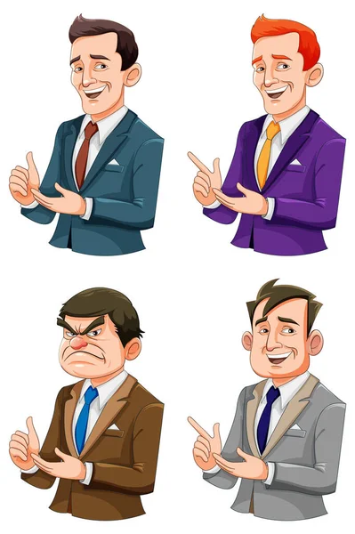 Business Man Cartoon Character Illustration — Stock Vector
