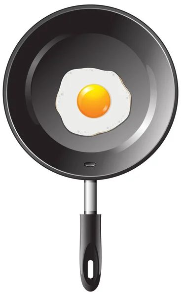 Τηγανητό Αυγό Στην Κατσαρόλα Απεικόνιση — Διανυσματικό Αρχείο