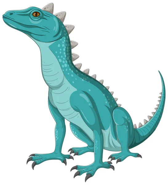 Hüllő Lény Kiálló Szarvú Hasonlít Egy Dinoszaurusz Illusztráció — Stock Vector