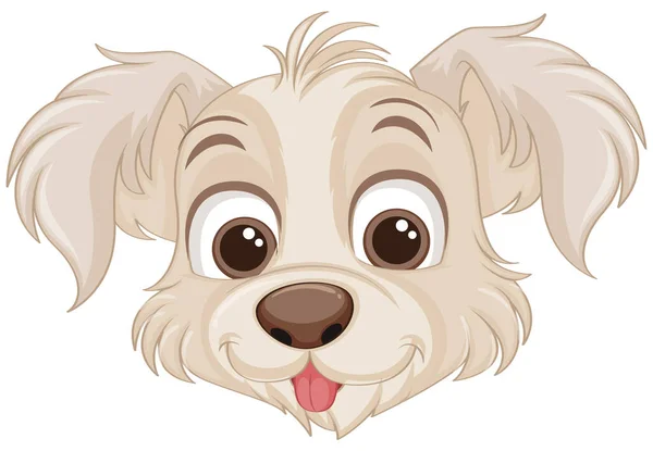 Netter Hund Gesicht Karikatur Isolierte Illustration — Stockvektor