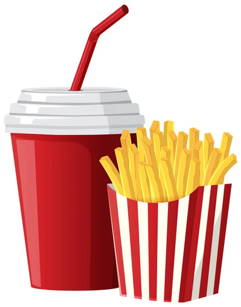 Set Fast Food Rajzfilm Illusztráció — Stock Vector