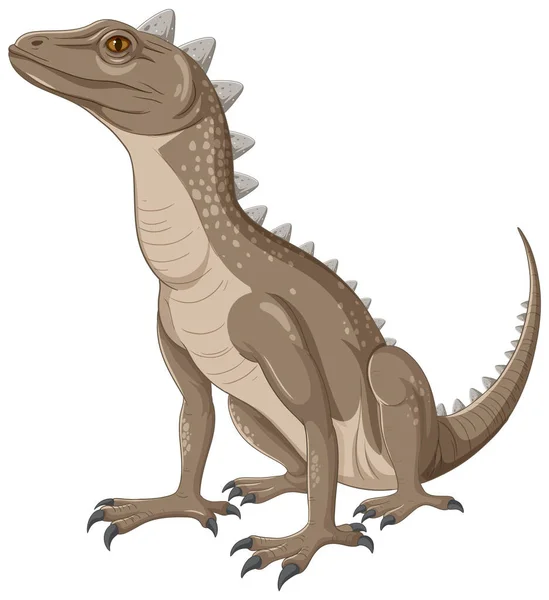 Criatura Reptiliana Com Chifres Salientes Que Lembram Uma Ilustração Dinossauro — Vetor de Stock
