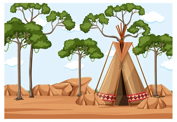 Tenda Tribale Tipo Illustrazione Vettoriale — Vettoriale Stock