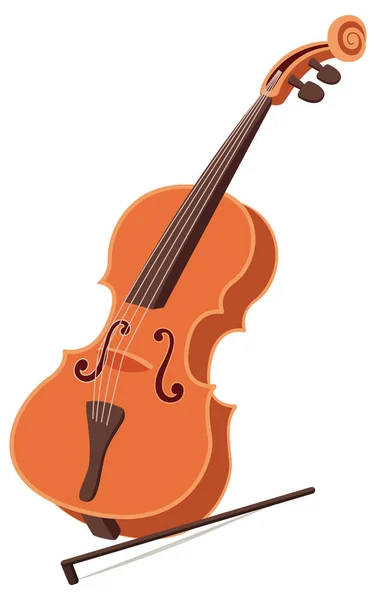 Violino Desenho Animado Ilustração Estilo — Vetor de Stock