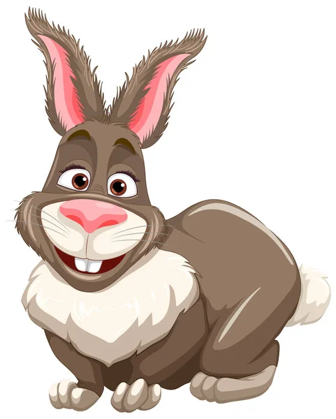 Lindo Conejo Dibujo Animado Personaje Ilustración — Vector de stock