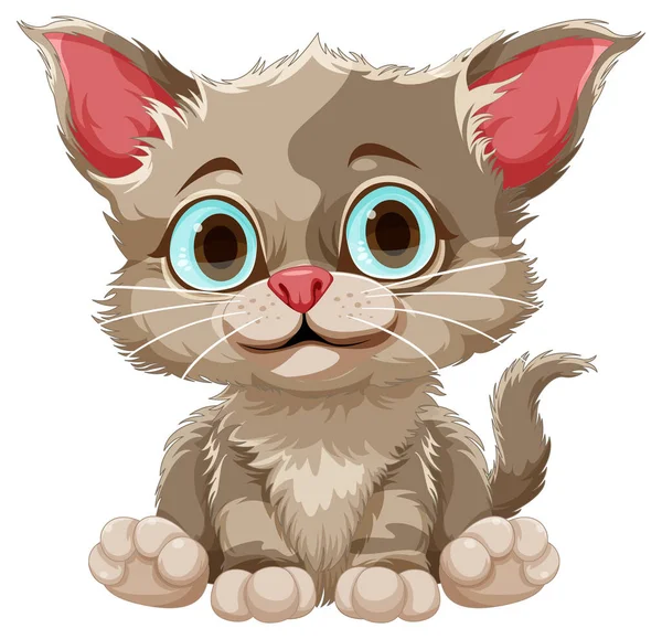 Cute Cat Postać Kreskówki Ilustracja — Wektor stockowy
