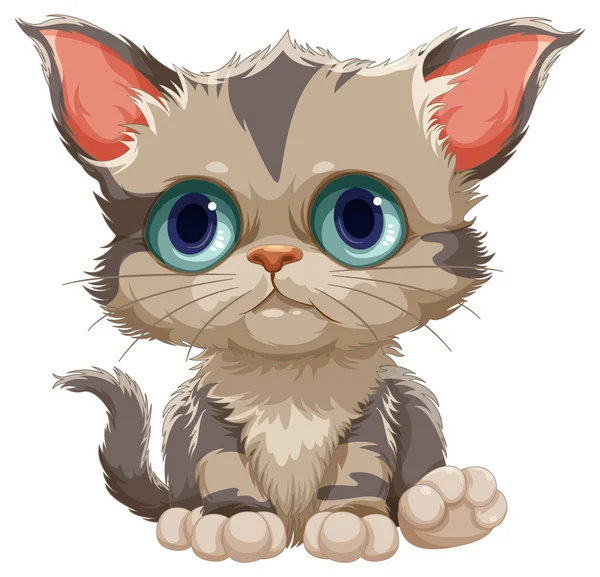 Bonito Gato Desenho Animado Personagem Ilustração —  Vetores de Stock