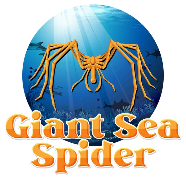 Giant Sea Spider Deep Sea Creature Illustration — Stock Vector
