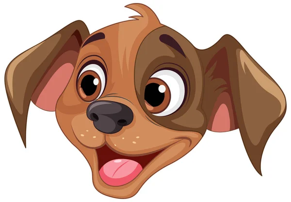 Cute Cão Rosto Cartoon Isolado Ilustração — Vetor de Stock