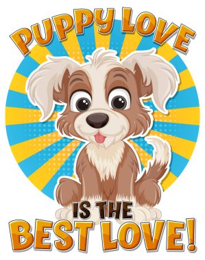 Sevimli köpek yavrusu ve aşk en iyi aşk illüstrasyonudur.