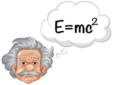 Bangkok, Tayland 25 Mayıs 2023. Albert Einstein 'ın Karikatürü Düşünen Çizim