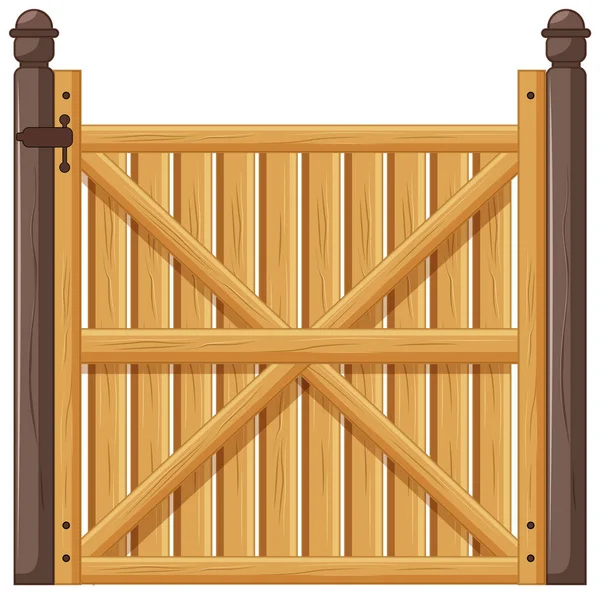 Wooden Fence White Background Illustration — Stock Vector