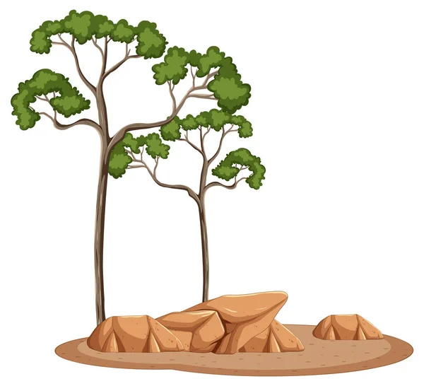 Árvore Isolada Chão Ilustração —  Vetores de Stock