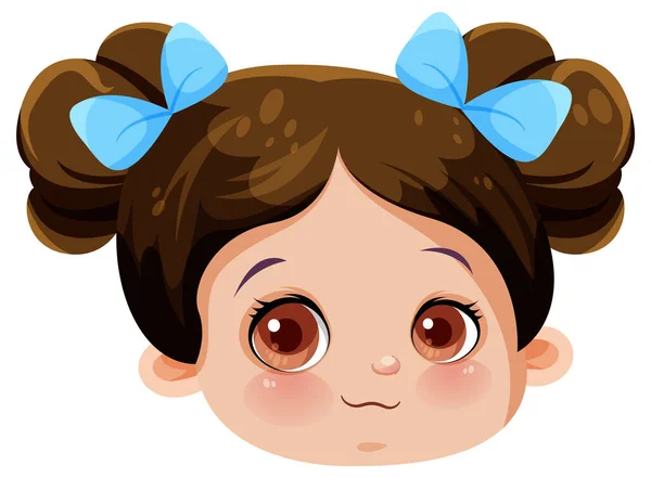 Little Cute Girl Dużymi Oczami Ilustracji — Wektor stockowy