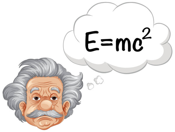 Bangkok, Thailand May 25, 2023. Caricature of Albert Einstein Thinking illustration